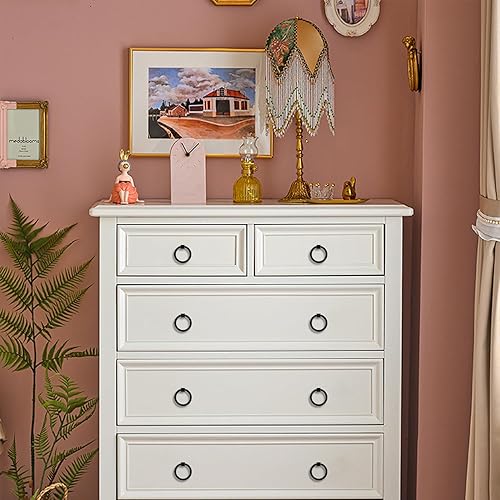 Miniatura 9 de RZDEAL 8 tiradores de latón macizo de 2.0 x 1-78 pulgadas para cajones de aparador, tiradores de anillo de muebles, tiradores de gabinete de cocina