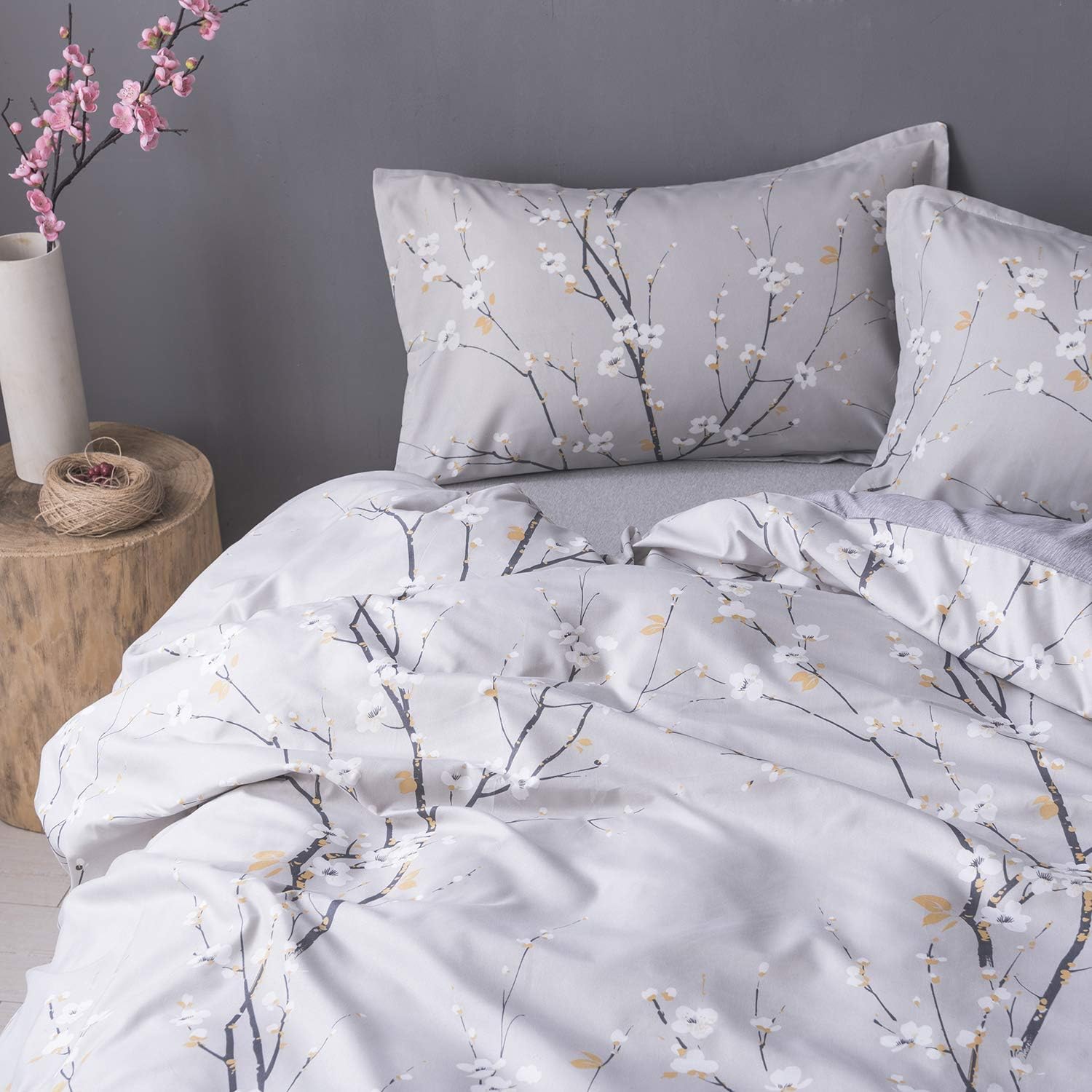 GOOFUN Duvet Cover Bedding Set Comforter Covers Microfiber 1 Duvet Cover 2 Pillowcases, Full/Queen Size (P6Q)