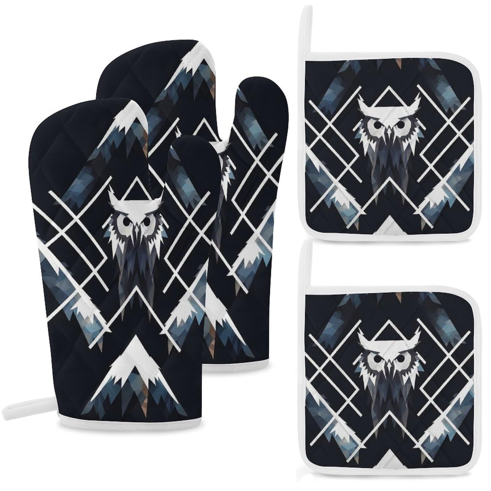 Maniques de cuisine antidérapantes Peaks Owl étanches de protection