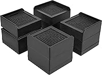 Vista 8 de BTSD-home Elevadores de cama resistentes ajustables para muebles, elevadores de altura de 1 o 3 pulgadas, elevadores para dormitorio, camas, sofás