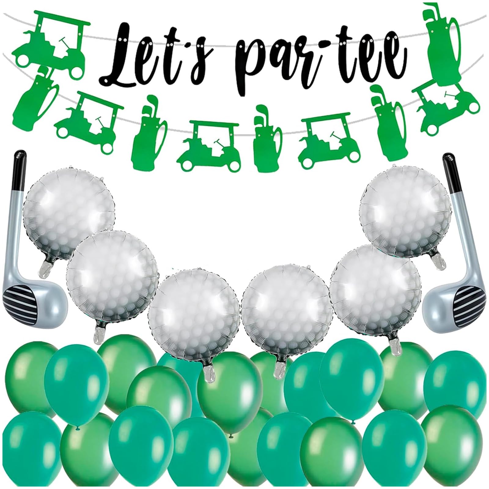Let’s Par-tee Golf Party Decorations, Golf Birthday Decorations, Golf Balloons Banner, Golfs Club Balloons, Sports Birthday Party Decorations for Men Women Birthday