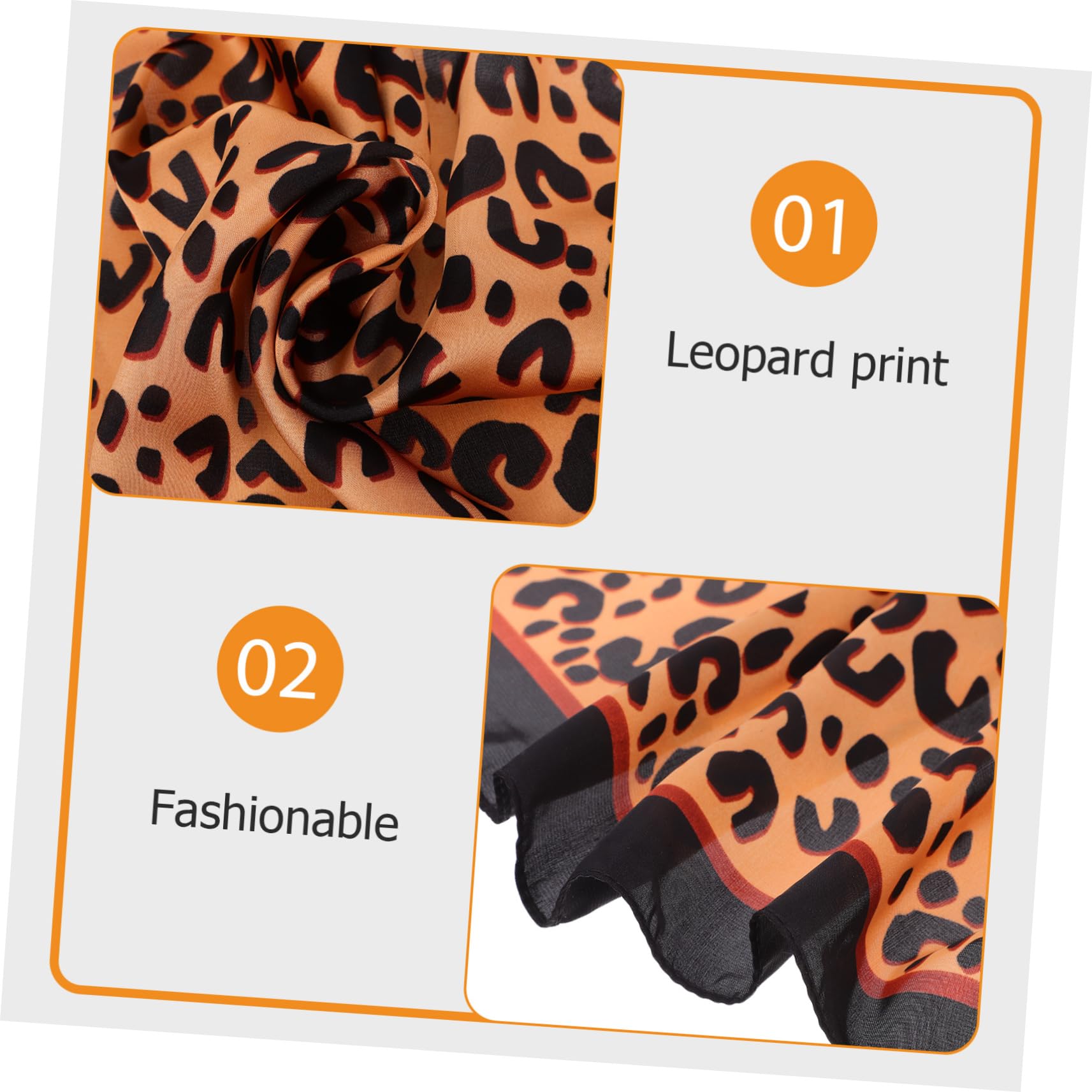 SHERCHPRY Elegante Pañuelo de Seda de 70 X 70 Cm Pañuelo Cuadrado para Mujer con Estampado de Leopardo para El Trabajo