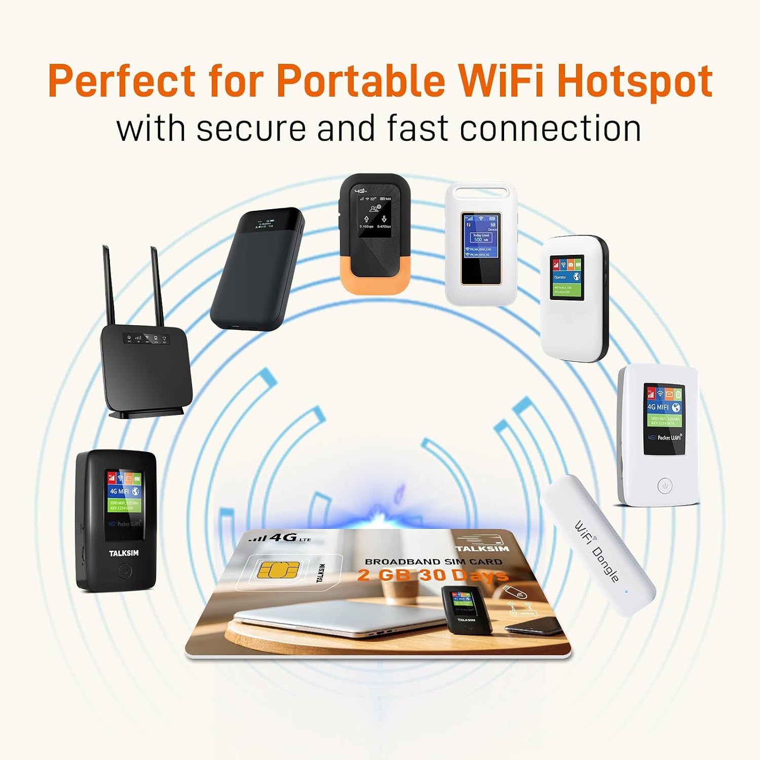 Data SIM Card 2GB 30Days, 5G 4G LTE Data Only SIM Card Support AT&T and Verizon Network, Compatible with Mobile WiFi Hotspots, Routers, USB Sticks, Laptops and Tablets, No Contract