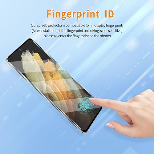 Miniatura 6 de Paquete de 3 protectores de pantalla de vidrio templado curvado aplicables para Samsung Galaxy S21 Ultra 5G de 6.8 pulgadas, compatible con
