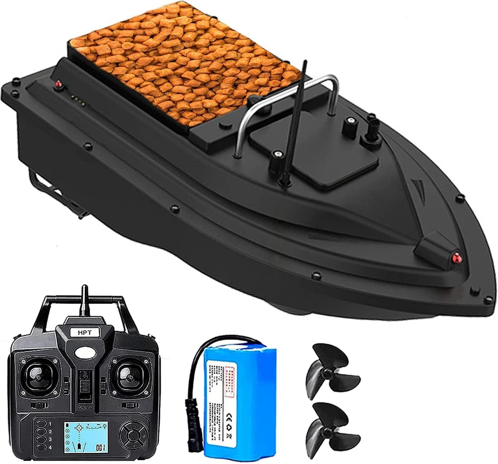 Barca Esca Telecomandata, Barchino Carpfishing Intelligente di GPS, 500M Barca Dell'esca da Pesca Telecomandata - Batteria 5200/9600 mAh Opzionale, Un Ritorno Chiave