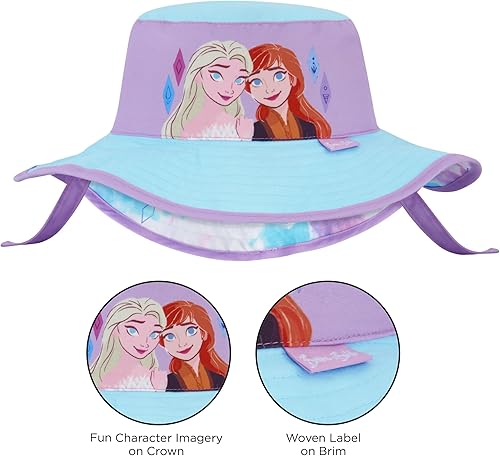 Miniatura 3 de Disney Cubo para niñas, Frozen para niños de 3 a 4 años y sombrero de sol para niños de 5 a 8 años