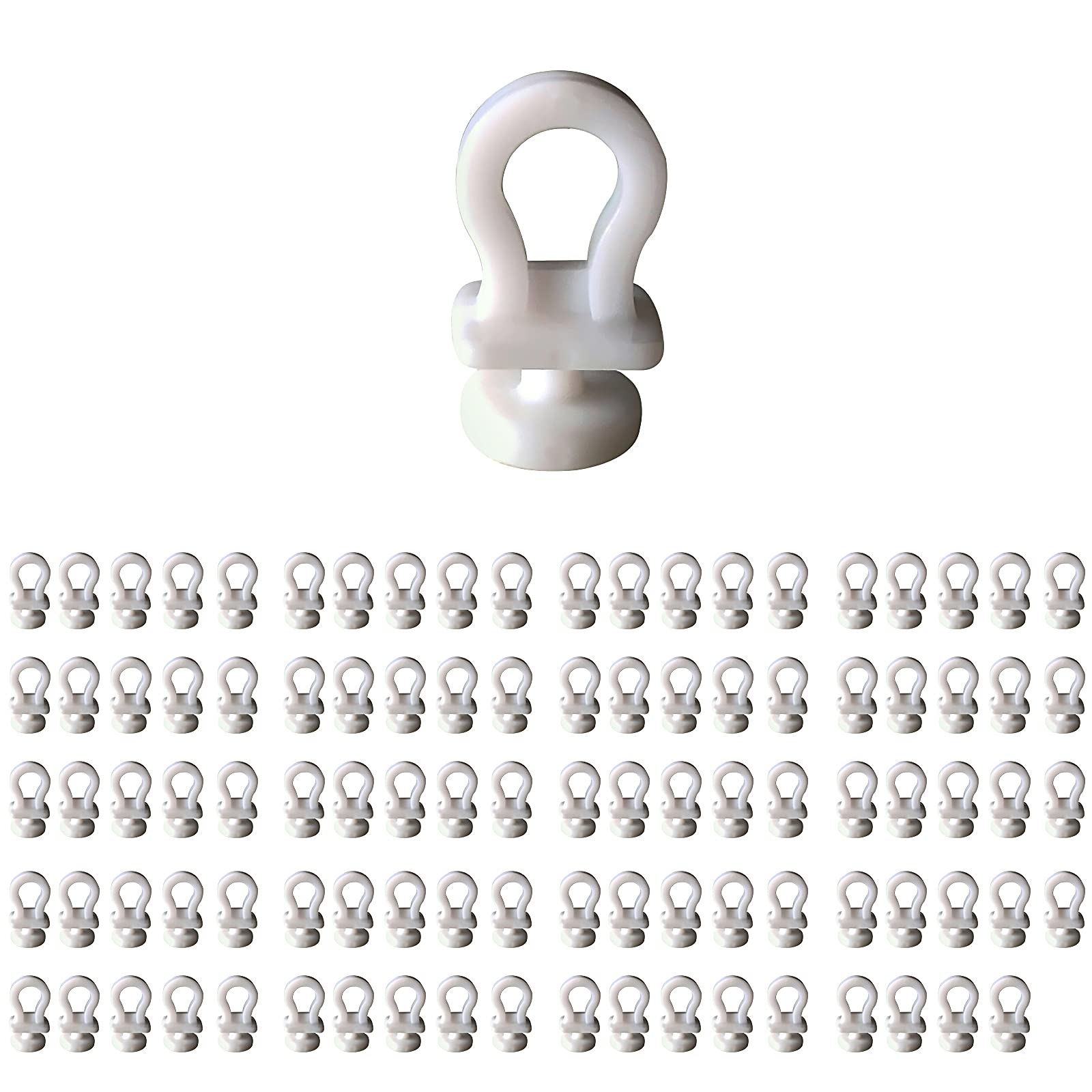 ZOLISCHE 100PCS Curtain Glider Hooks White Plastic Curtain Hooks Curtain Track Runners Drapery Hooks for Window Door Shower Curtain Bathroom Curtain Use