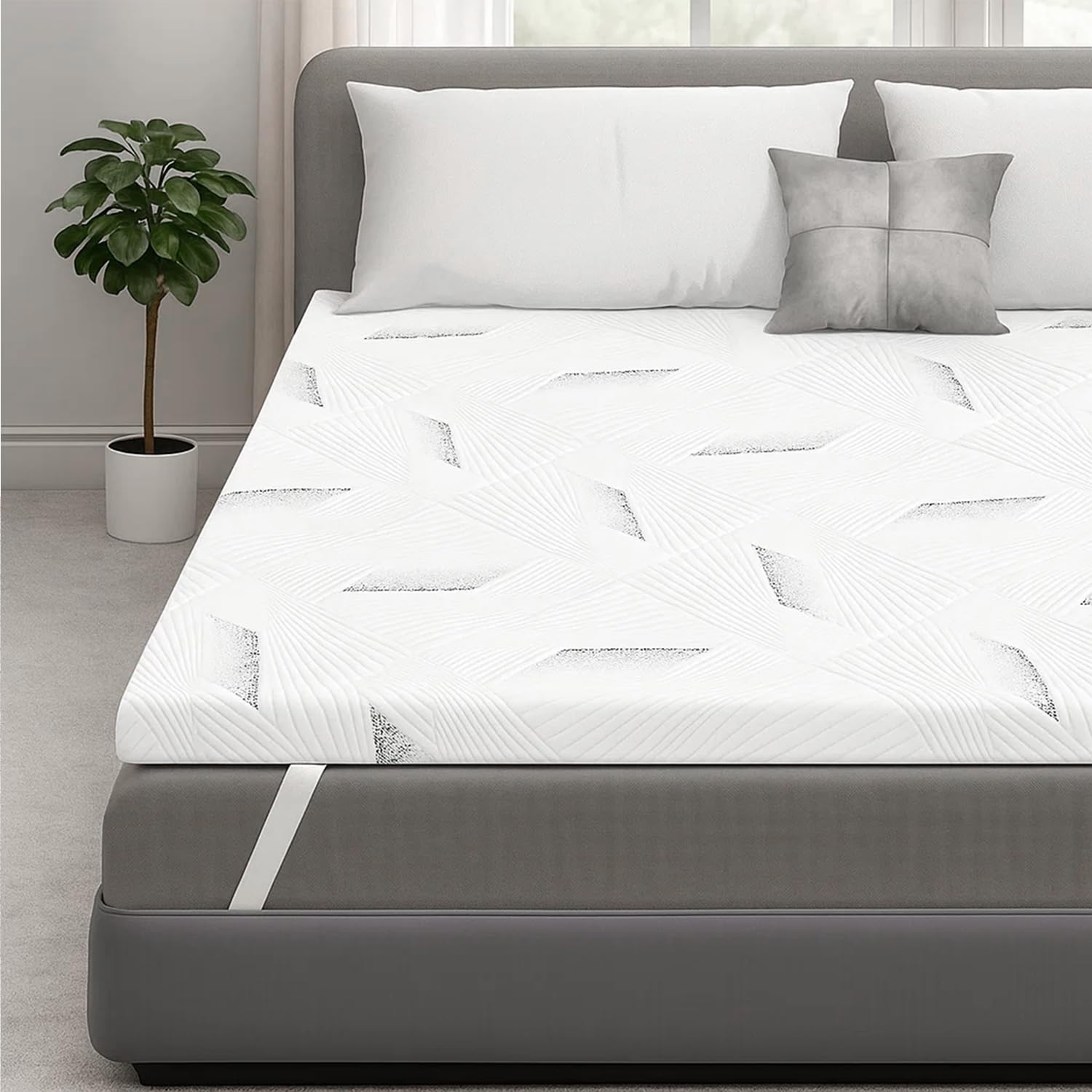 Surmatelas mémoire de forme réversible H2/H3 avec housse lavable