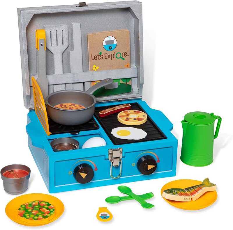 Melissa & Doug Let’s Explore Camp Stove Play Set – 24 Pieces - FSC Certified