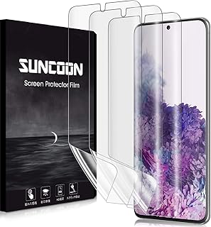 SUNCOON Galaxy S20 Film, 3D Full Protection, S20 Film, SC-51A, SCG01, Scratch Auto Repair Technology, 99% High Transmittance, Prevents Floating, Curved Corners, Galaxy S20 LCD Protective Film, 3-Piece Set