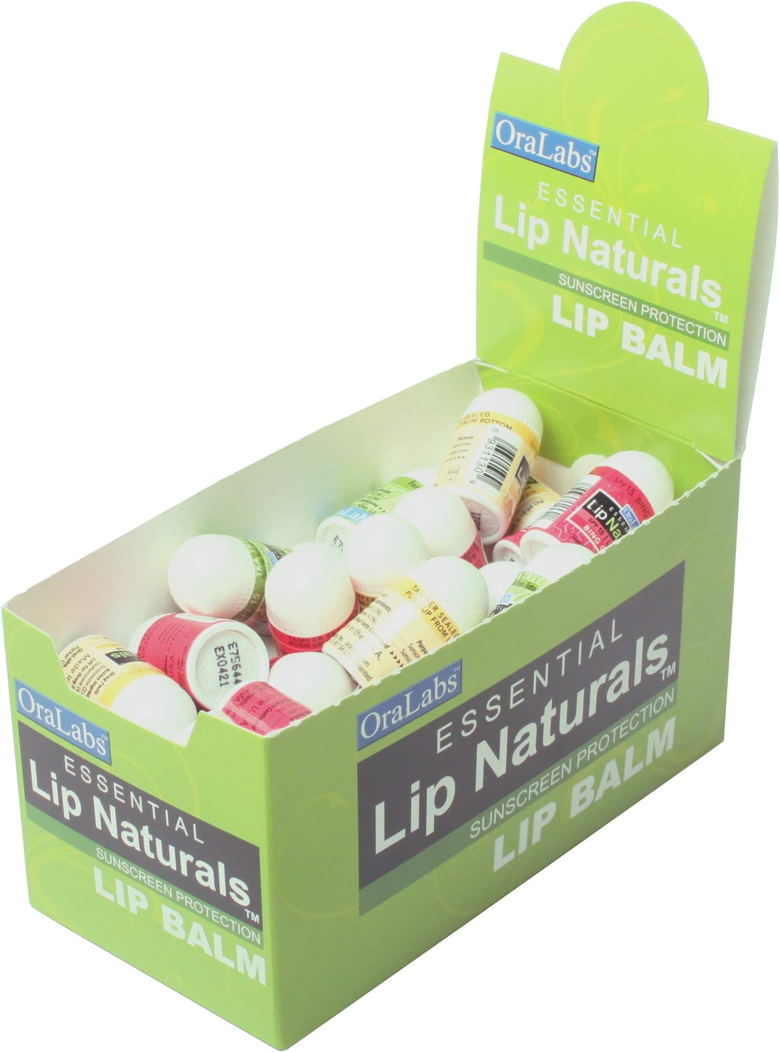 (Vanilla Bean, Tea Tree Mint, Bing Cherry) - Essential Lip Naturals Mini Lip Balm Assorted Flavours - Approximately 50ct (Vanilla Bean, Tea Tree Mint, Bing Cherry)[SPF-15]