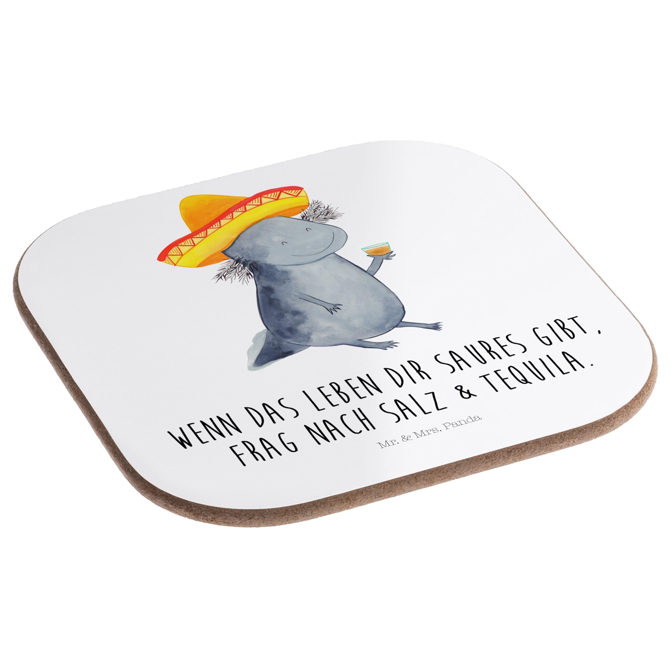 Mr. & Mrs. Panda Axolotl Tequila Teetasse – Aus Glas, Mit Spruch, Hitzebeständig, Witziges Geschenk