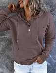 Eniloyal Hoodies for Women Pullover Light Sweaters Button Up Casual Long Sleeve Sweatshirts Fall Clothes Tops with Pockets