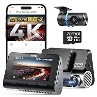 70mai Dash Cam A810S, 4K+1080P Telecamera Auto Fronte e Retro con SD 128GB