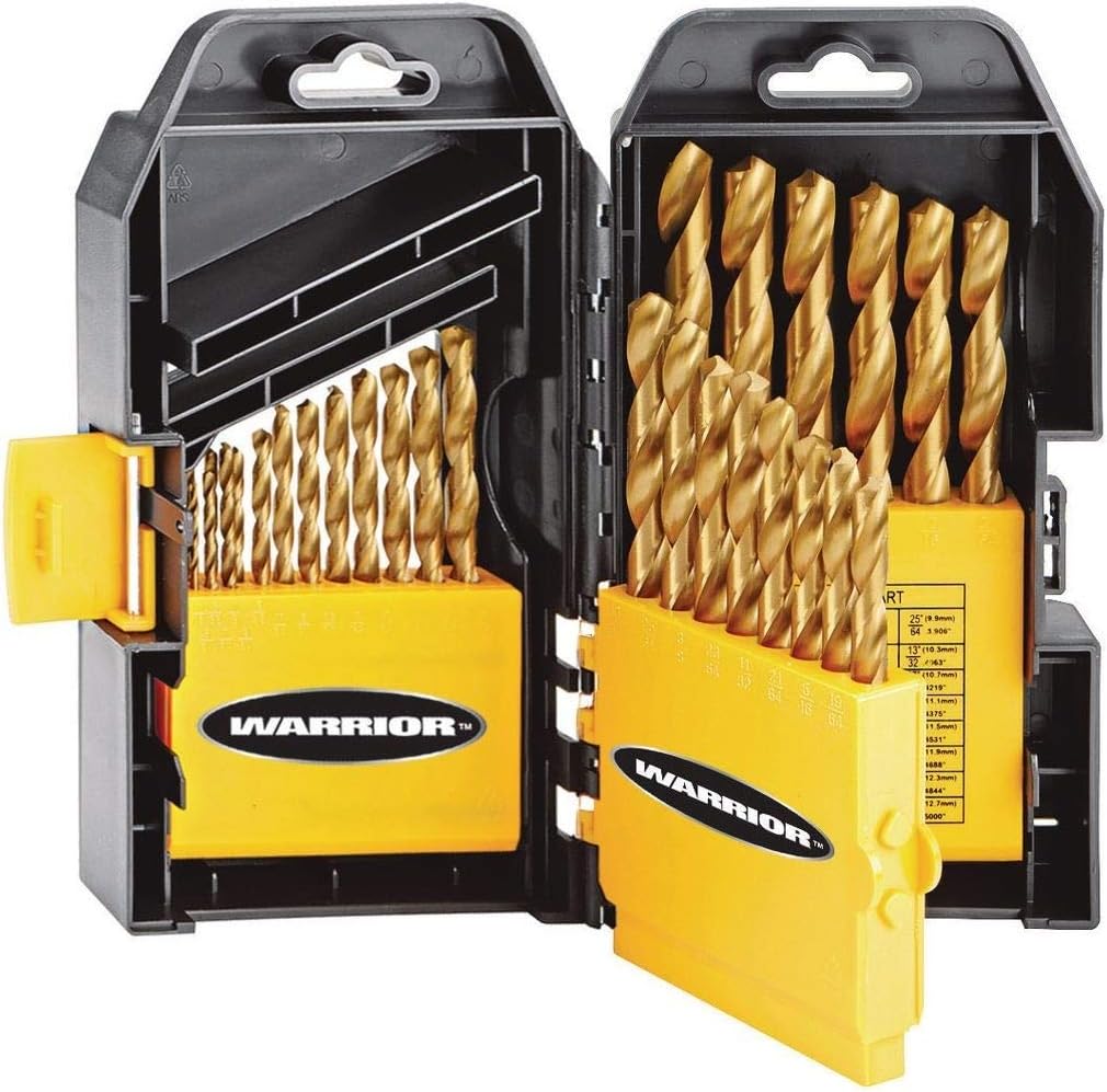 Warrior Titanium Nitride 29pc High Speed Steel Drill Bit Set