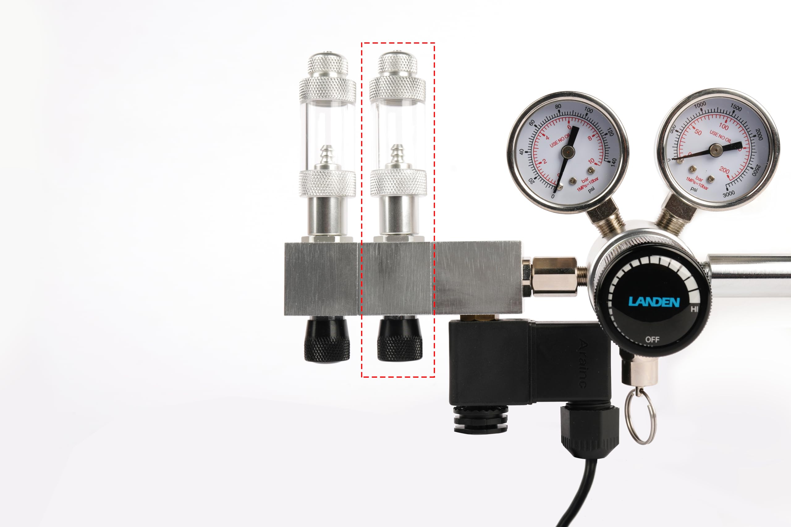LANDEN AverVita Adv CO2 Regulator, Big Dual Gauges Display, 12V DC Solenoid with Bubble Counter and Check Valve, Safety Assurance, Fits CGA320 CO2 Cylinder Includes CO2 Indicator Solution Kit - image 7