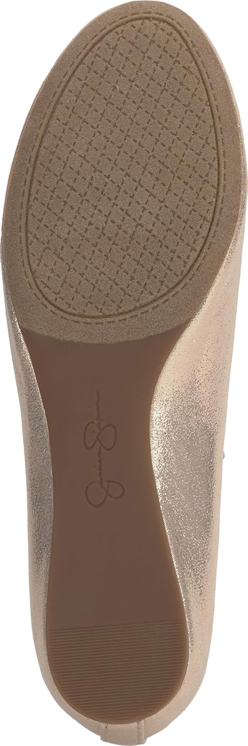 Jessica Simpson Women’s Mandayss Criss-Cross Ankle Ballet Flats with Straps, Champagne, 8.5 - Image 4