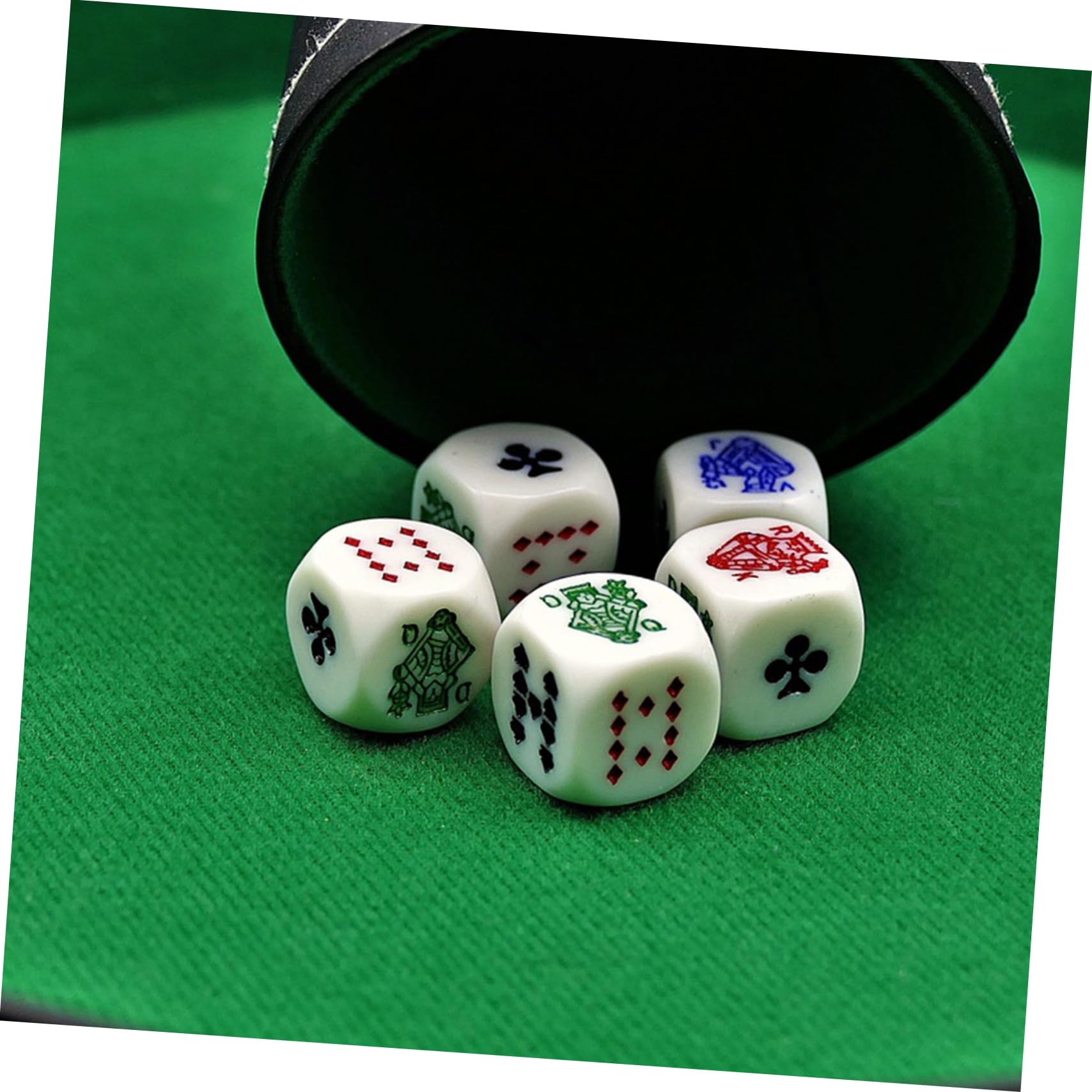 KOMBIUDA 75pièces Dés Acrylique pour Jeux De Poker Espagnols Accessoires De Fête Amusants Dés à Jouer Jeu Portable pour Bar Et