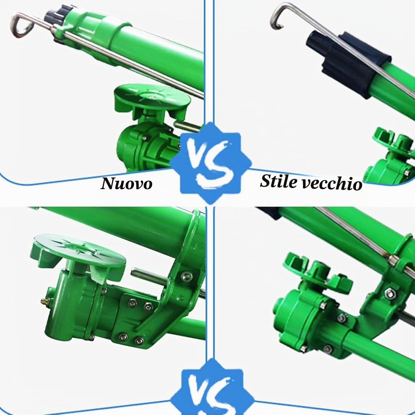 Irrigatore ad impulsi con manometro, regolabile per irrigazione di grandi aree, ideale per uso in fattoria e giardino