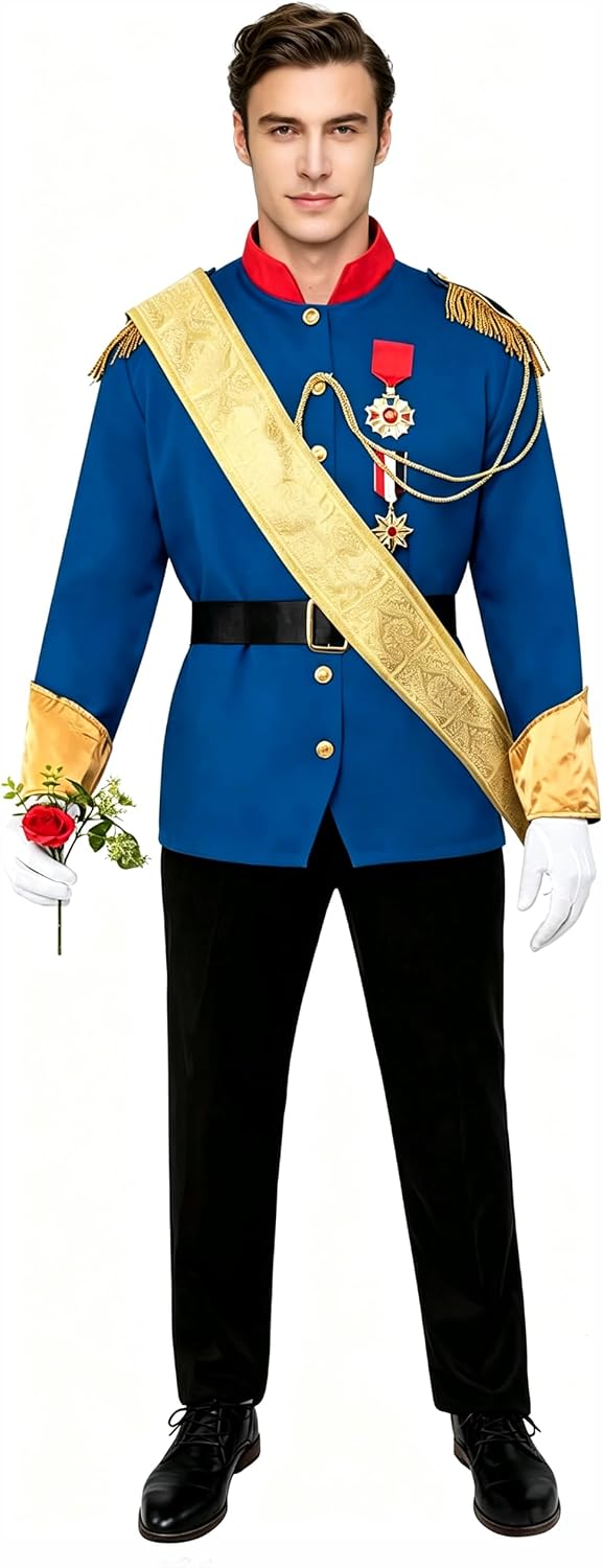 Spooktacular Creations Halloween Men Prince Costume, Prince Charming Costume for Men Halloween Parties