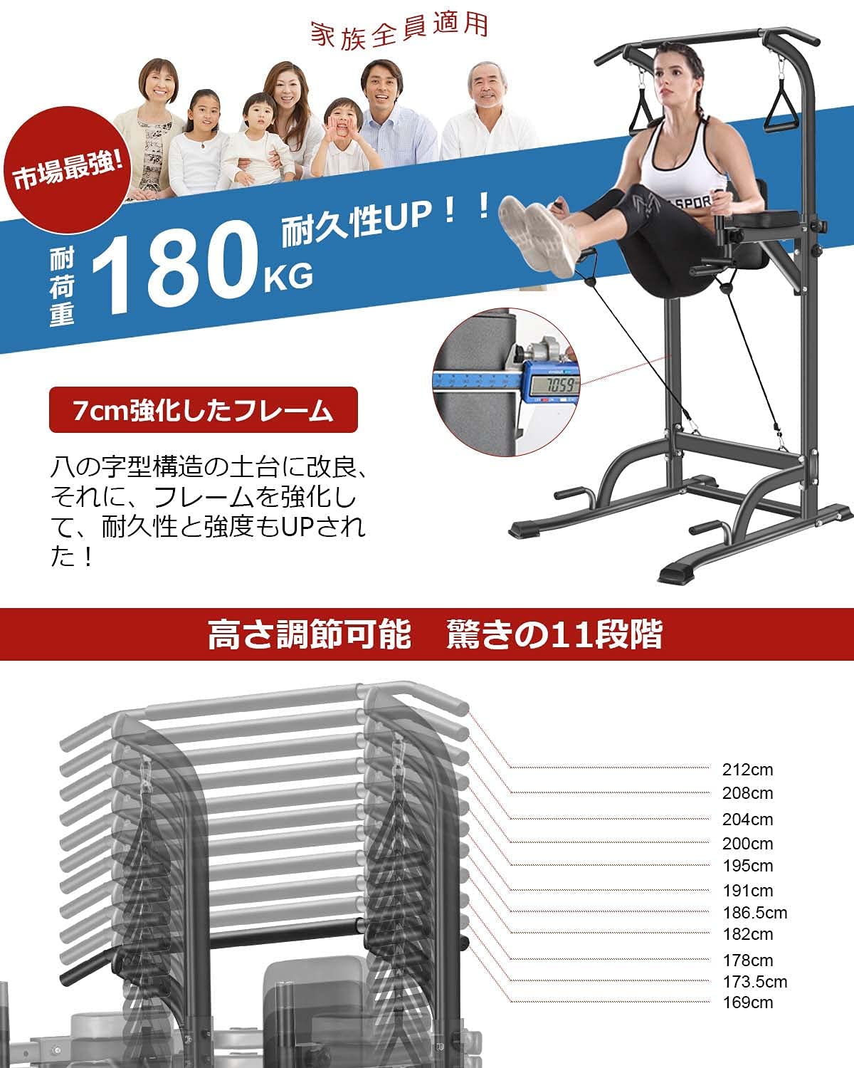 栄*乱様 WOLFYOK ぶら下がり健康器 背もたれ付き 180kg Amazon | ぶら下がり健康器 懸垂マシン Wolfyok (ウルフヨック