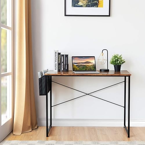 Miniatura 5 de Toolsempire Mesa de escritorio para computadora, escritorio de computadora de oficina en casa de 40 pulgadas con bolsa de almacenamiento, escritorio