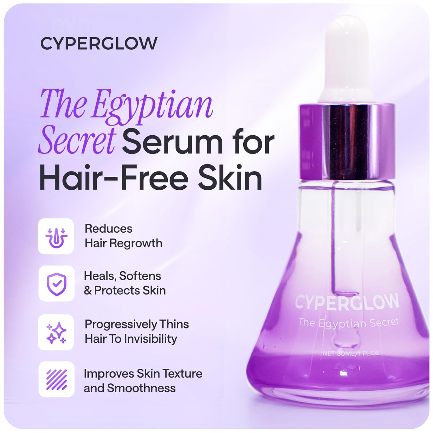 Cyperus Rotundus Skin Serum Oil, Natural Hair-Reducing & Shaving Oil for Women, Moisturising & Soothing for All Skin Types - Image 2