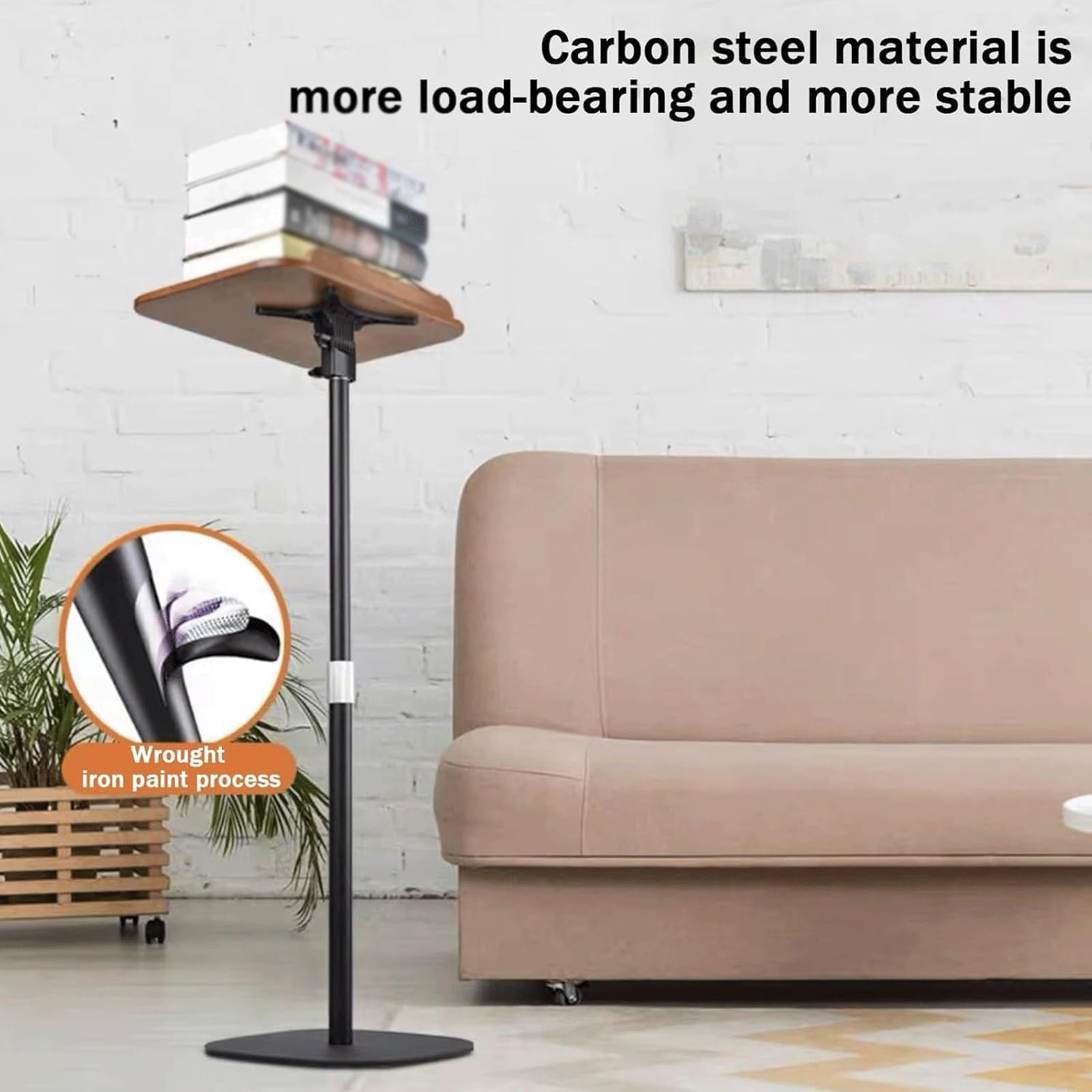 Support de Podium de Levage pupitre sur Pied pupitre à Hauteur réglable Bureau d'ordinateur Portable avec Support de Haut-Parleur de Lecture incliné(Svart)