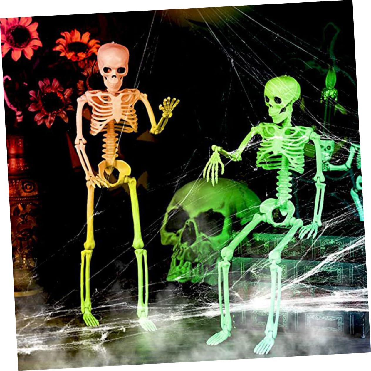 BESTonZON 4 Pz Scheletro di Halloween scheletro decorazione della casa stregata oggetti di scena 4 pezzi halloween party regalini halloween arredamento scheletro di Halloween plastica