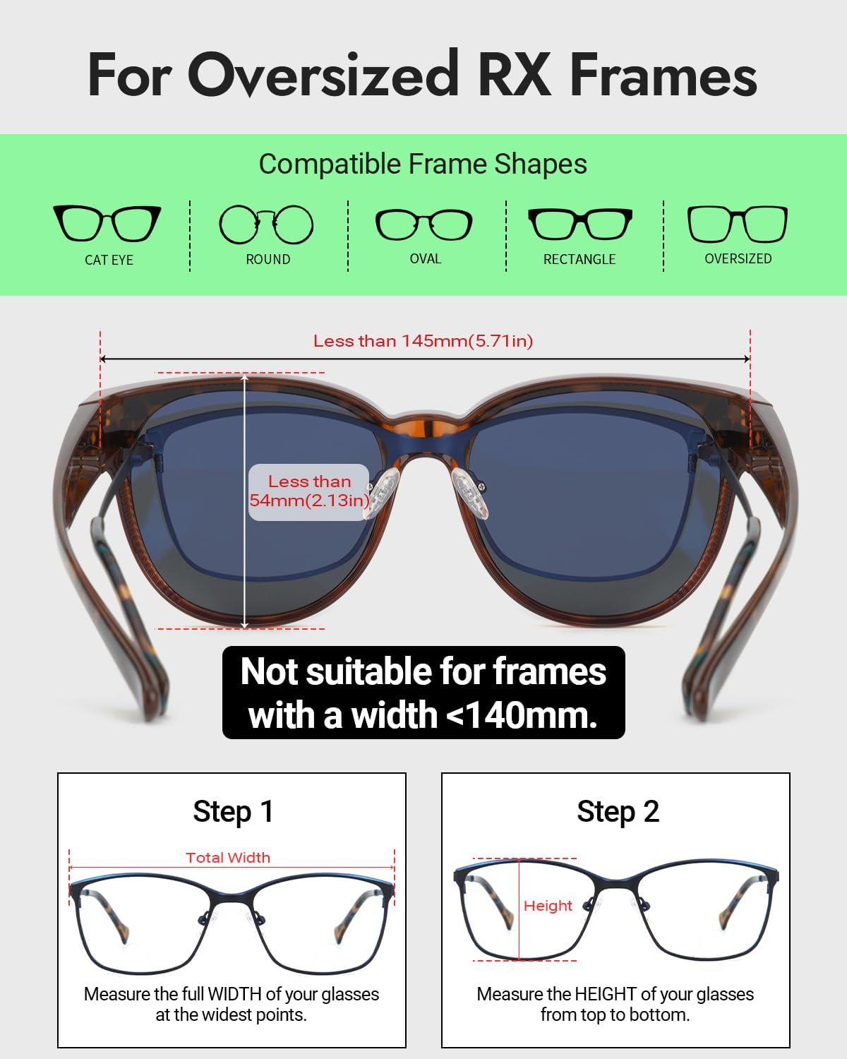 Meeloog Over Glasses Sunglasses for Women Polarized Stylish Large Shades Cover Glass Women Cateye Round UV400 for Driving - Image 6