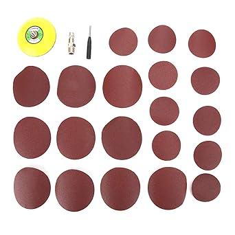 Ubersweet Polishing Machine, Low Vibration Rate Hook and Loop Sanding Pad Air Sander, for Construction Repair Industries(2-3 inch Eccentric red +10pcs Sandpaper)'||