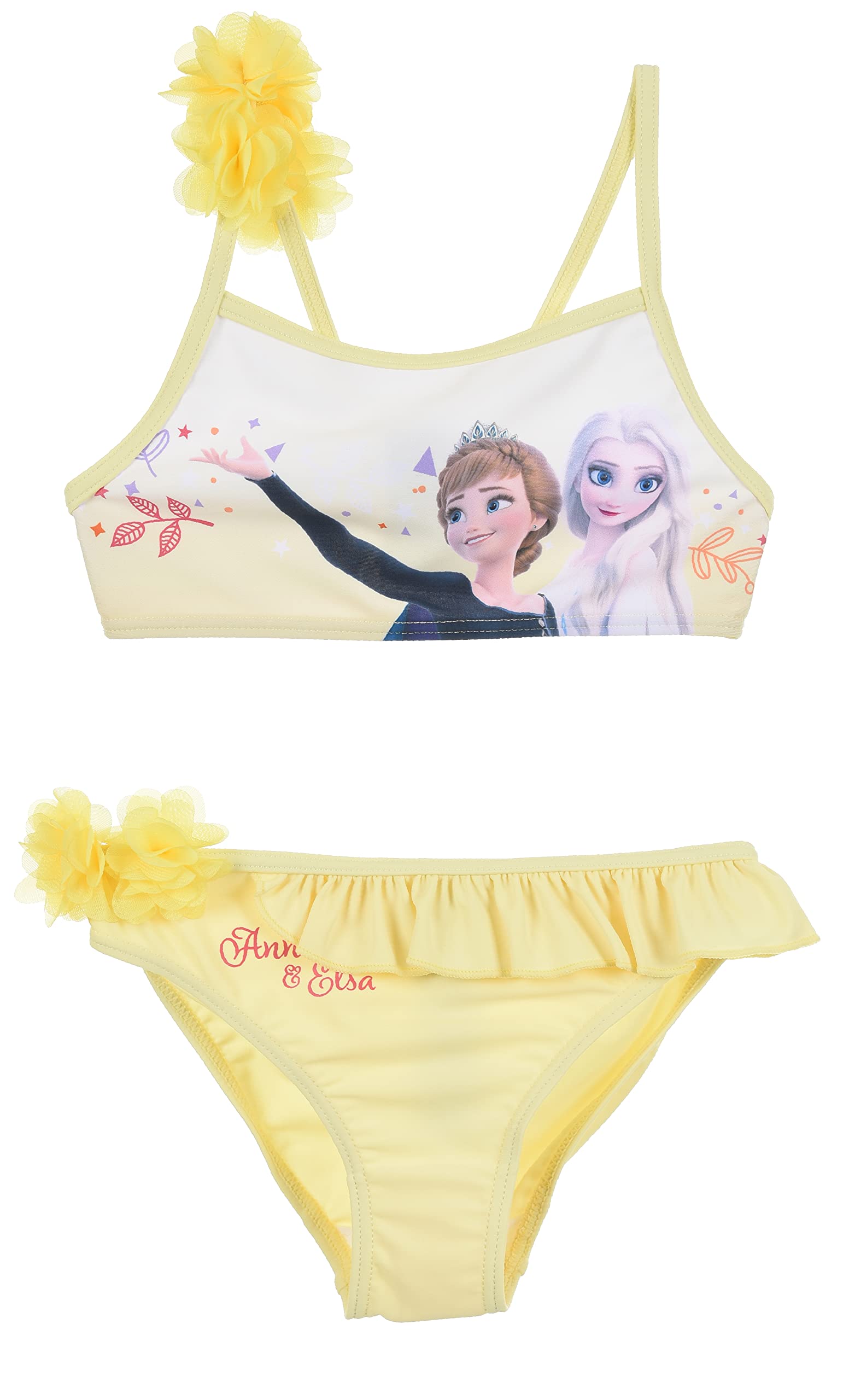 Disney Frozen Niñas Bañador Dos Piezas (Amarillo,8 años)