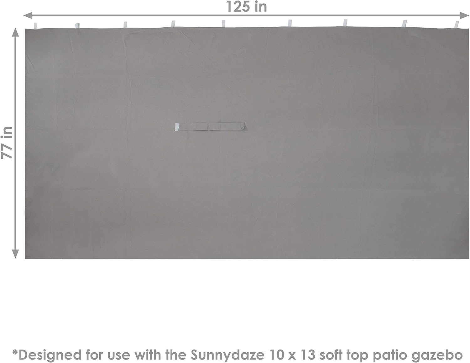 Sunnydaze 10-Foot x 13-Foot Gazebo 4-Piece Polyester Sidewall Set - Outdoor 125 Inches Wide x 77 Inches Tall Polyester Fabric Gazebo Curtains Only - Replacement Sidewalls - Gray