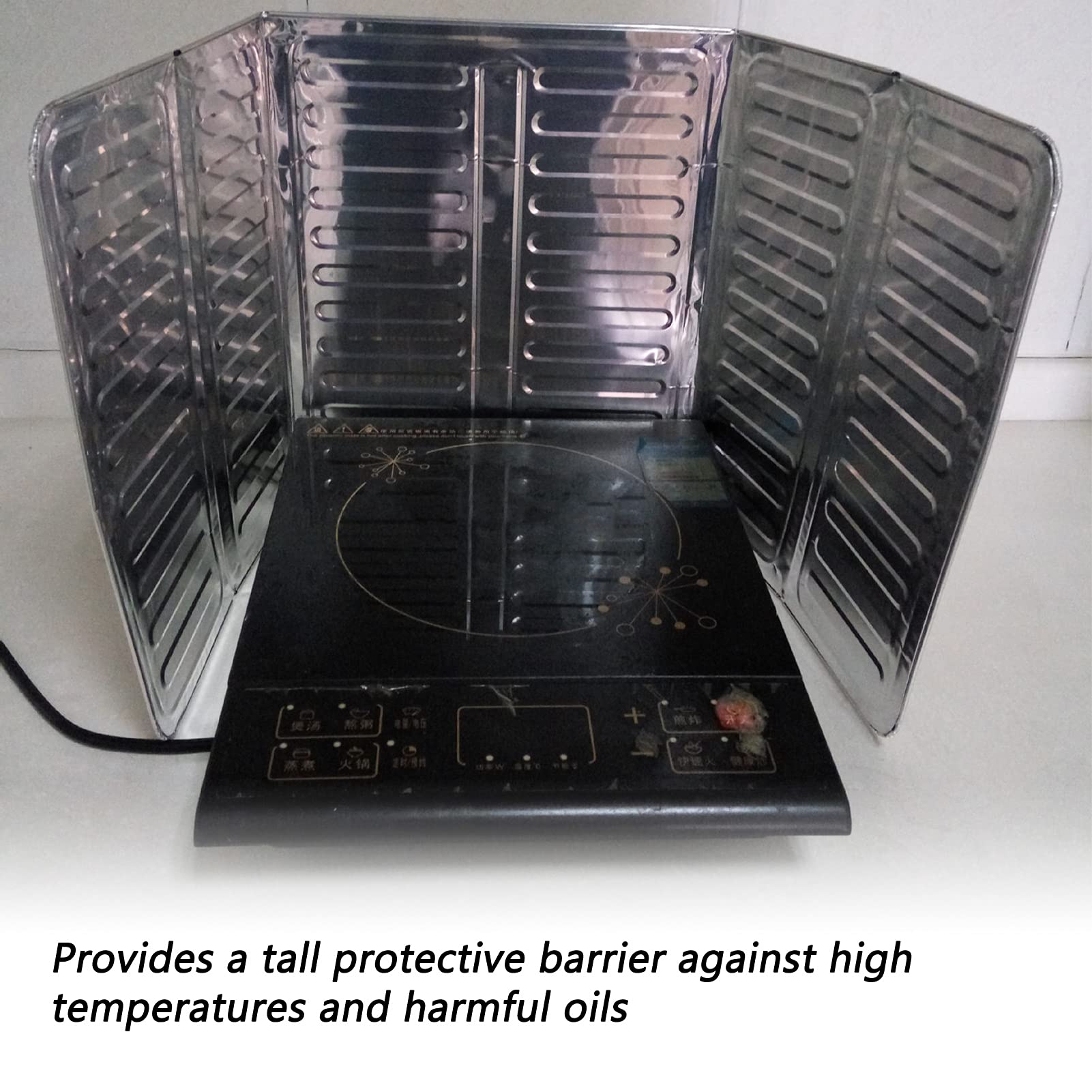 Splatter Screen for Frying Pan, Stove Splash Guard Grease Splatter Guard Fry Wall Splash Guard Spatter Shield Frying for Cooking 3 Sided Splatter Guard Gas Stove Anti Splatter Screen