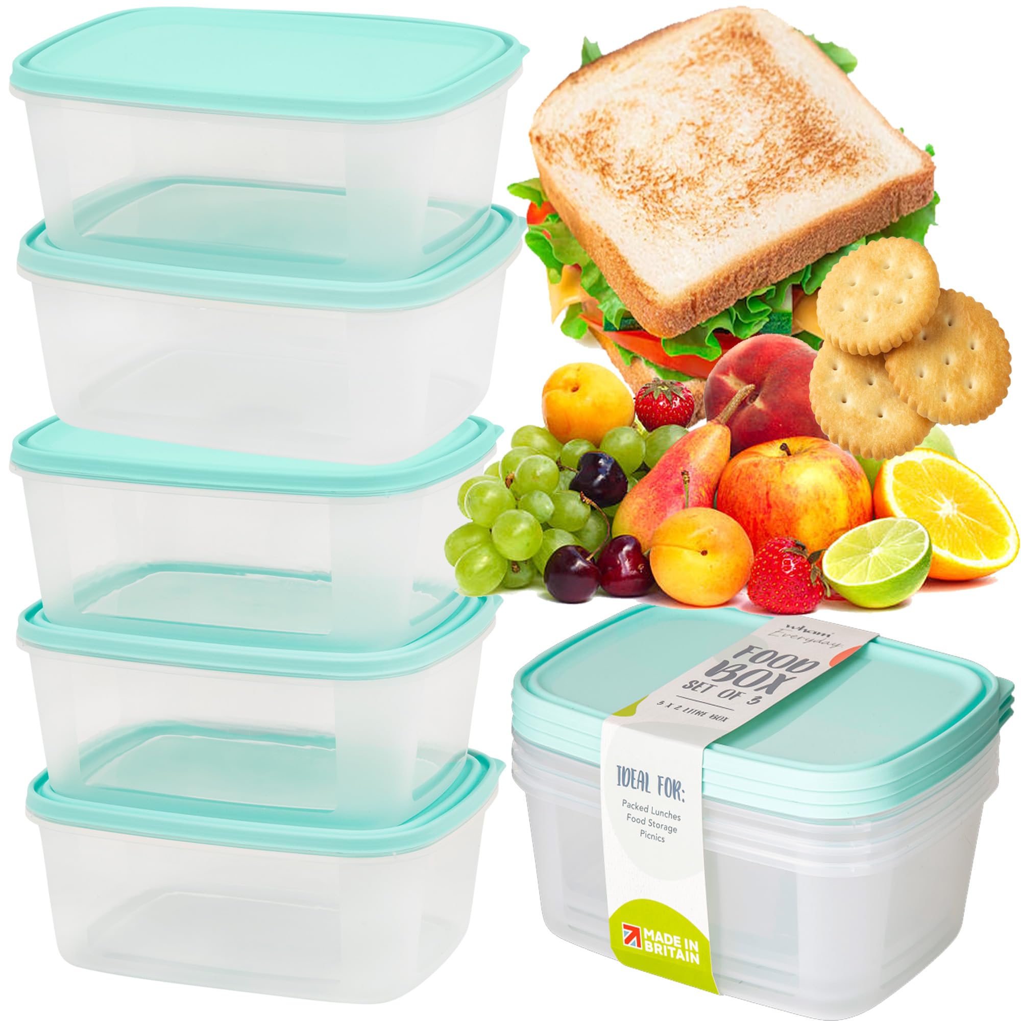 STORM TRADING GROUP Reusable Food Storage Meal Prep Containers with Lids Airtight, Leak Proof, Microwave & Freezer Safe Lunch Boxes (2 Containers with Lids, 3L)