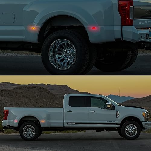 Miniatura 2 de POPMOTORZ Juego de 4 luces LED de marcador lateral para guardabarros, para cama trasera, compatible con Ford F350 F450 F550 Super Duty1999-2010