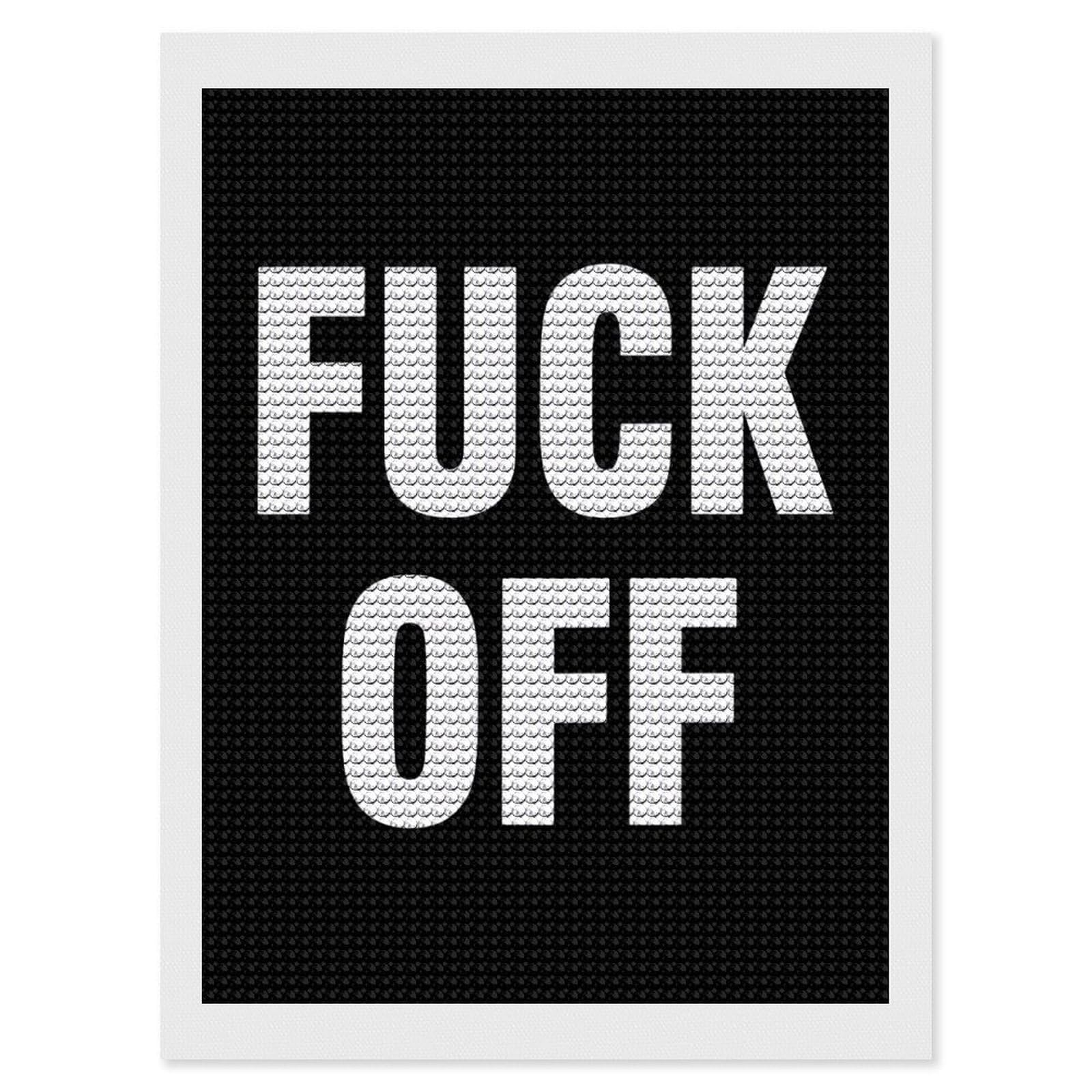 Nclqvjxzkhw Style Fuck-Off Diamond Art Painting For Adult Round Diamonds Pictures Arts Crafts Home Wall Decor 12"X16"