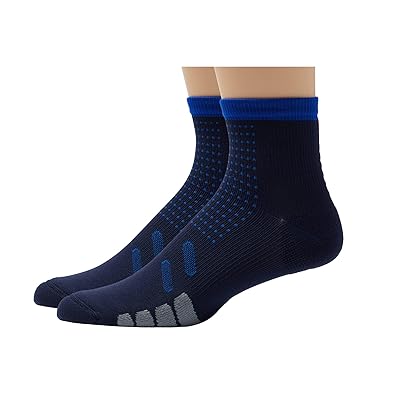 Eurosock Bike Quarter Compression 2 Pack Crew Cut Socks Shoes Navy