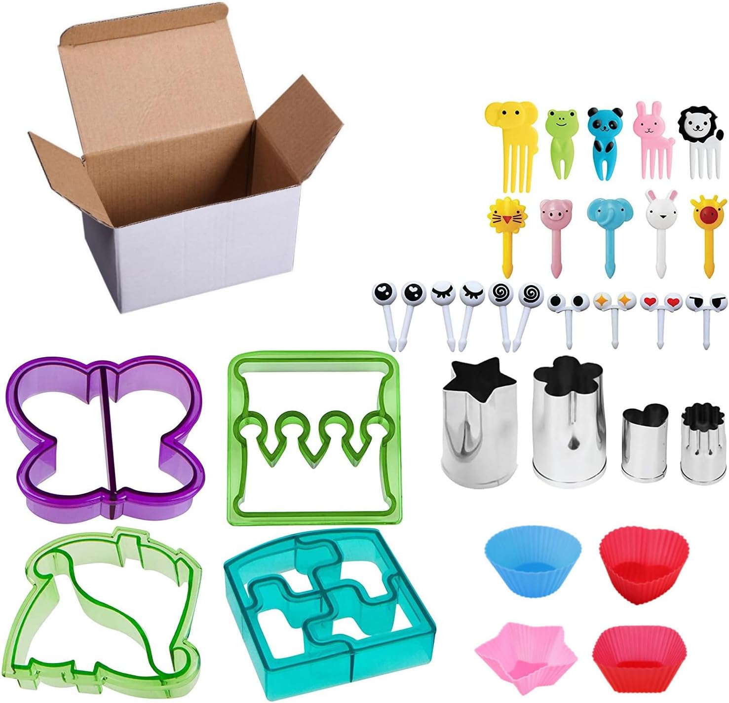 Sandwich Cutters Bread Shaped Set, Vegetable Fruit Bread Shape Cheese Cookie Cutter Molds - Great for Lunchbox and Bento Box