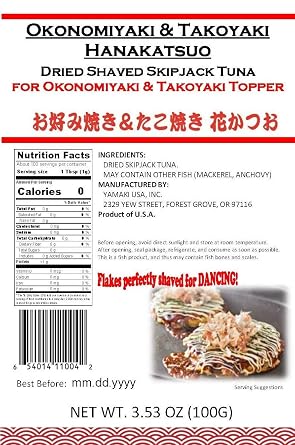 Yamaki Bonito Flakes Hanakatsuo Topping for Okonomiyaki and Takoyaki, Premium Smoked Skipjack Tuna Katsuobushi for Japanese Cooking, 3.53 oz