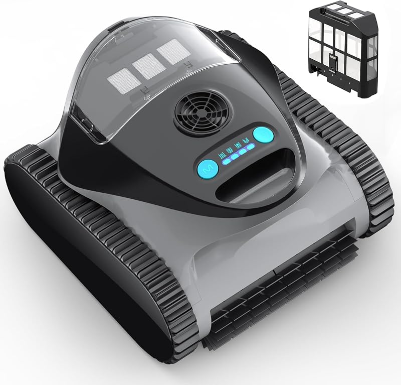 (2026 NEW) BRINBO C1 Powerful Pool Cleaner Robot, Semi-Black Blue | Wall Climbing, Waterline Scrubbing, 2.5H Fast Charging, Tripe-Motor Multi Cleaning Modes, Pool Vacuum for Inground Pools