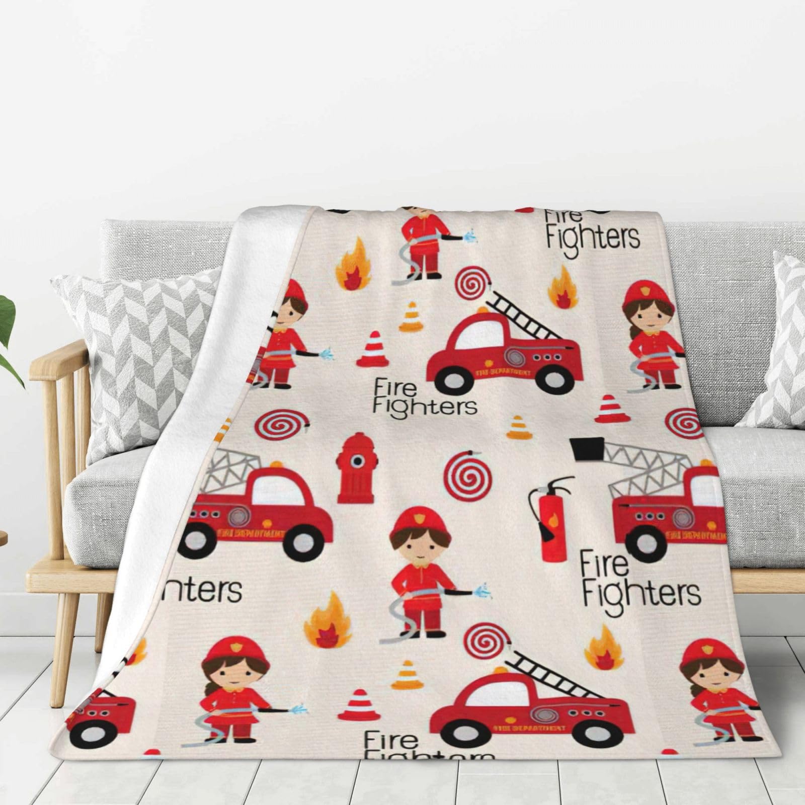 Couverture chaude pompiers plaid lit épais et grand couvre lit canapé enfant universel