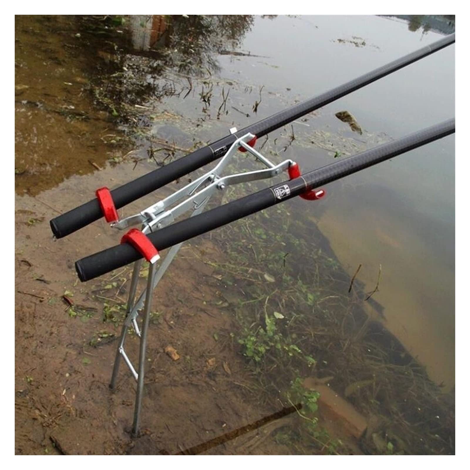 Tripode Pesca Soporte de Poste de Pescado Ajustable Soporte de Accesorios Deportivos al Aire Libre Herramientas para Pescar Pesca Doble Soporte para cañas de Pescar