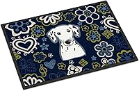 Vista 265 de Caroline's Treasures BB1449JMAT - Tapete de bienvenida de carlino negro, 24 x 36 pulgadas, tapete azul para puerta delantera, para interiores