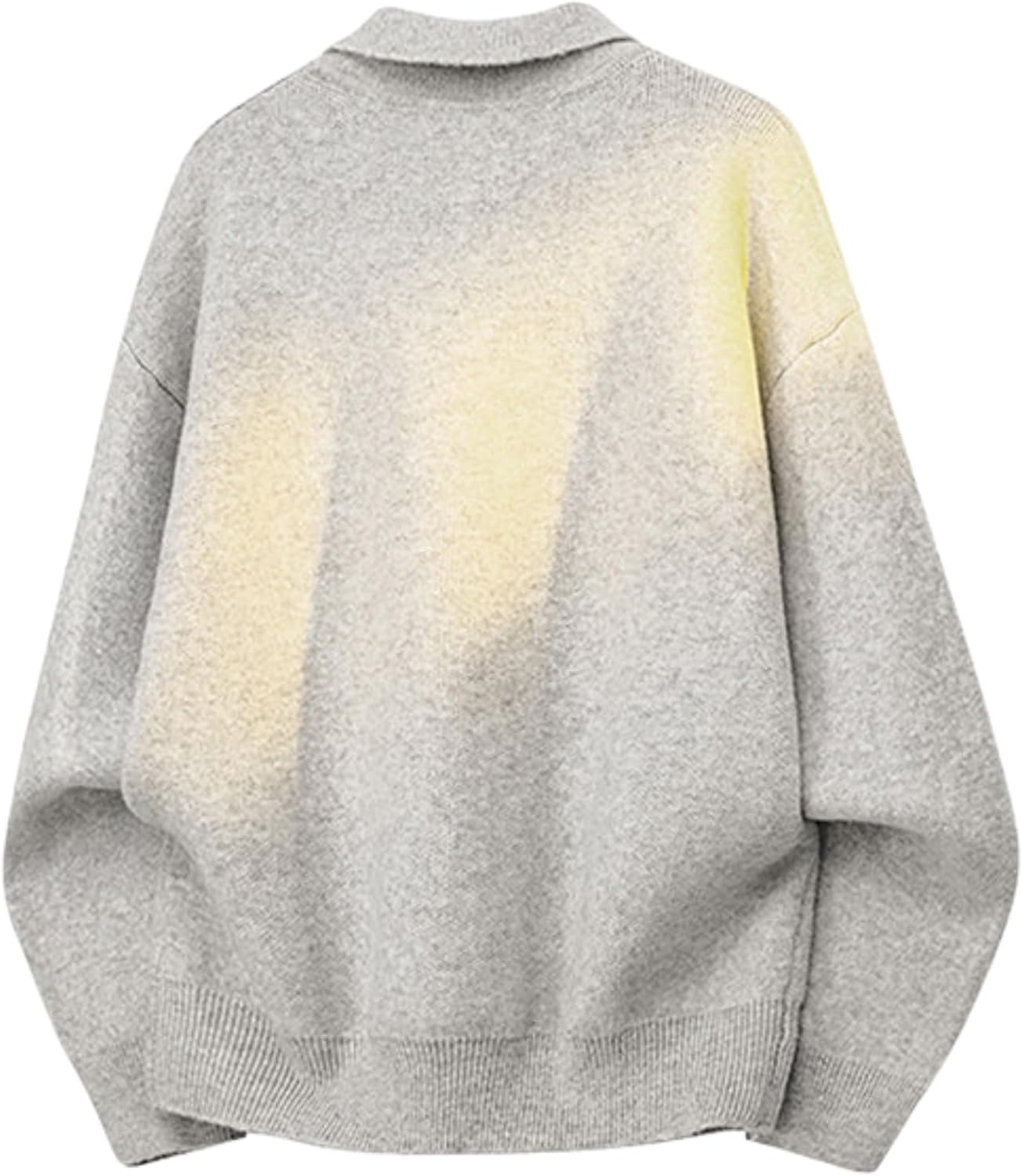 Vamtac Mens Knit Sweater Casual Loose Pullover Cozy Soft Knitted Sweaters Lapel Long Sleeve Y2k Tops - Image 2