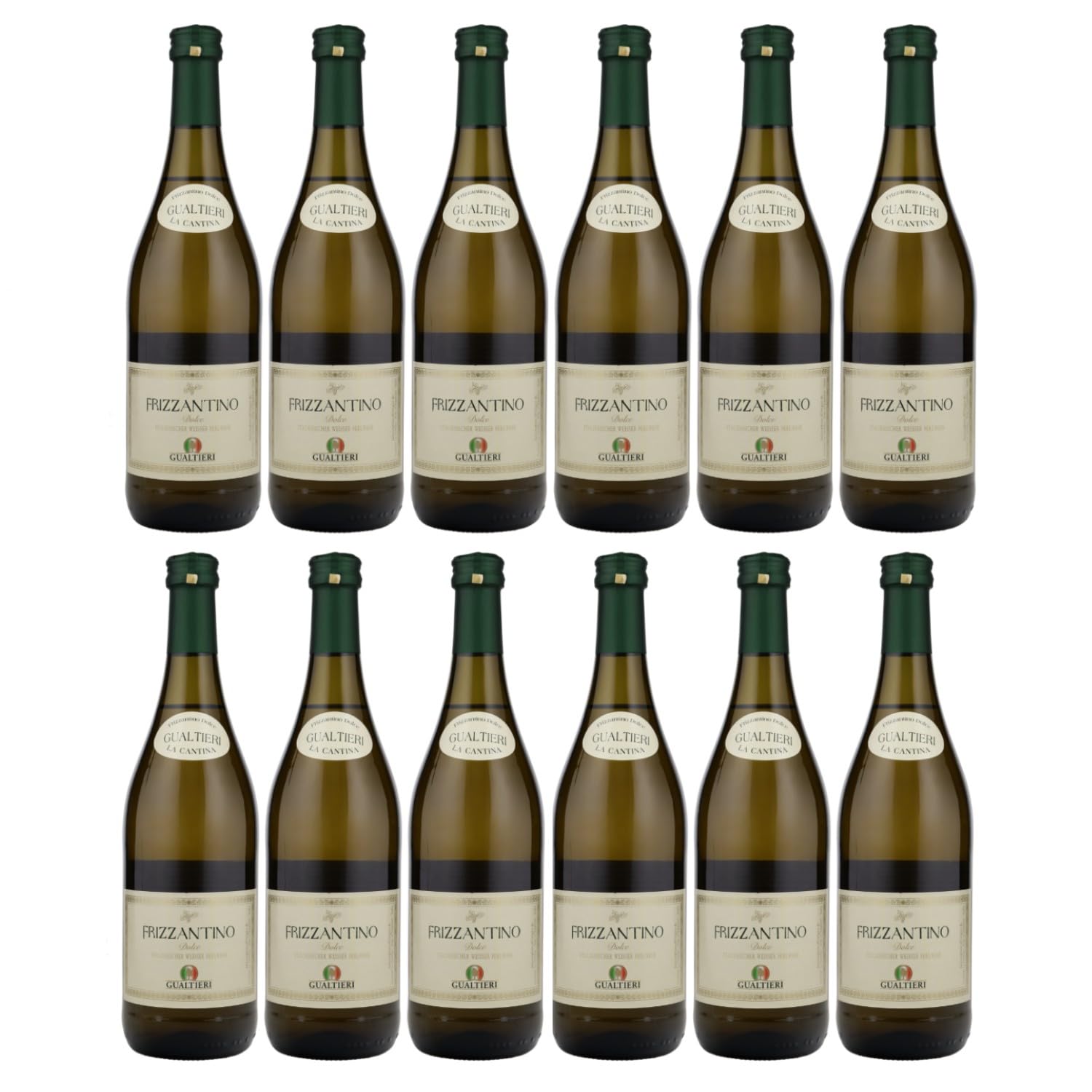 Gualtieri Frizzantino Bianco Dolce Weiss Perlwein Weisswein Italien inkl. FeinWert E-Book (12 x 0,75l)