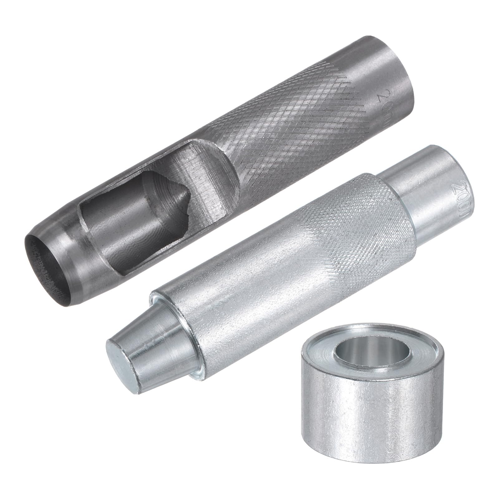 QUARKZMAN Outil de Poinçonnage de Trous à Œillets 20mm/0.79" pour Cuir, Poinçon Creux 20mm en Acier 45# avec Base pour Tissu, Vêtements, Artisanat et Sacs
