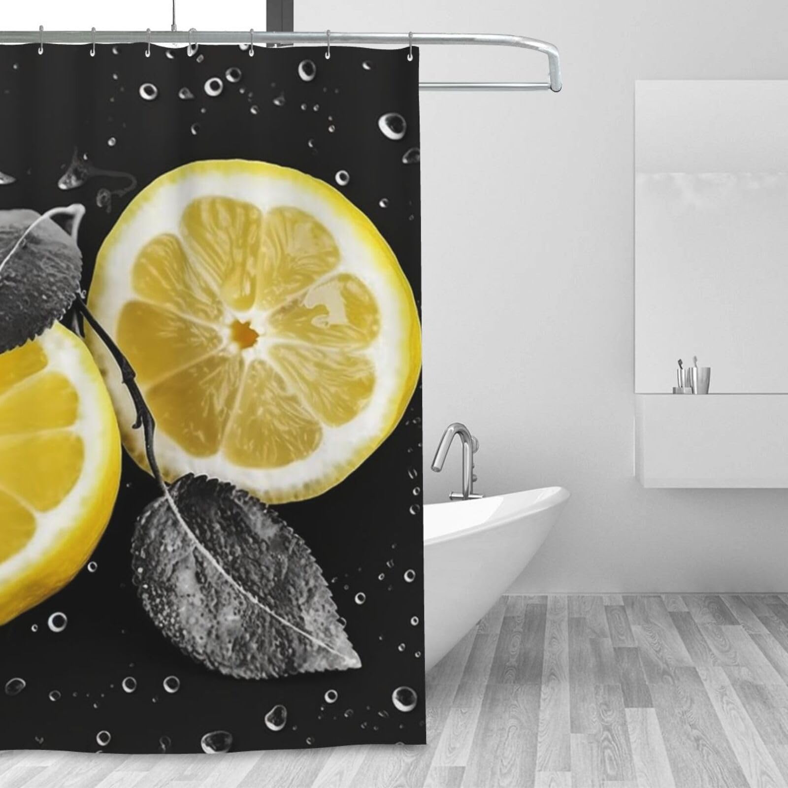 Rideau de douche imperméable et lavable avec 12 crochets anti-moisissure