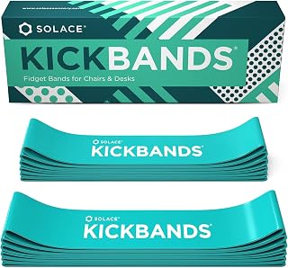 KICK BANDS Chair Bands for Kids with Fidgety Feet 12-Pack - ADHD Fidget Kickbands for Classroom Chairs & Desks - Solace Sensory Kickband (TEAL)