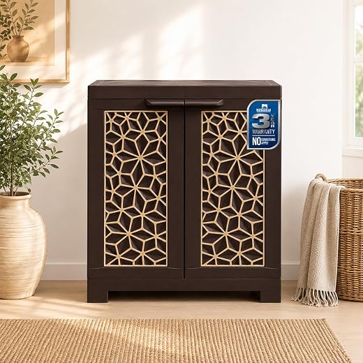 Nilkamal Freedom Star (FMSC09STR) Shoe Rack Plastic Cabinet | 3-Year Warranty | Dustproof Chappal Stand with Door | Indoor...